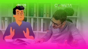 Dos profesionales participan en una sesión de intercambio de conocimientos, ilustrando la importancia del financiamiento para el aprendizaje horizontal entre las organizaciones de la sociedad civil